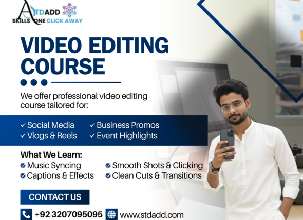 Blue and White Modern Video Editing Services Facebook Post